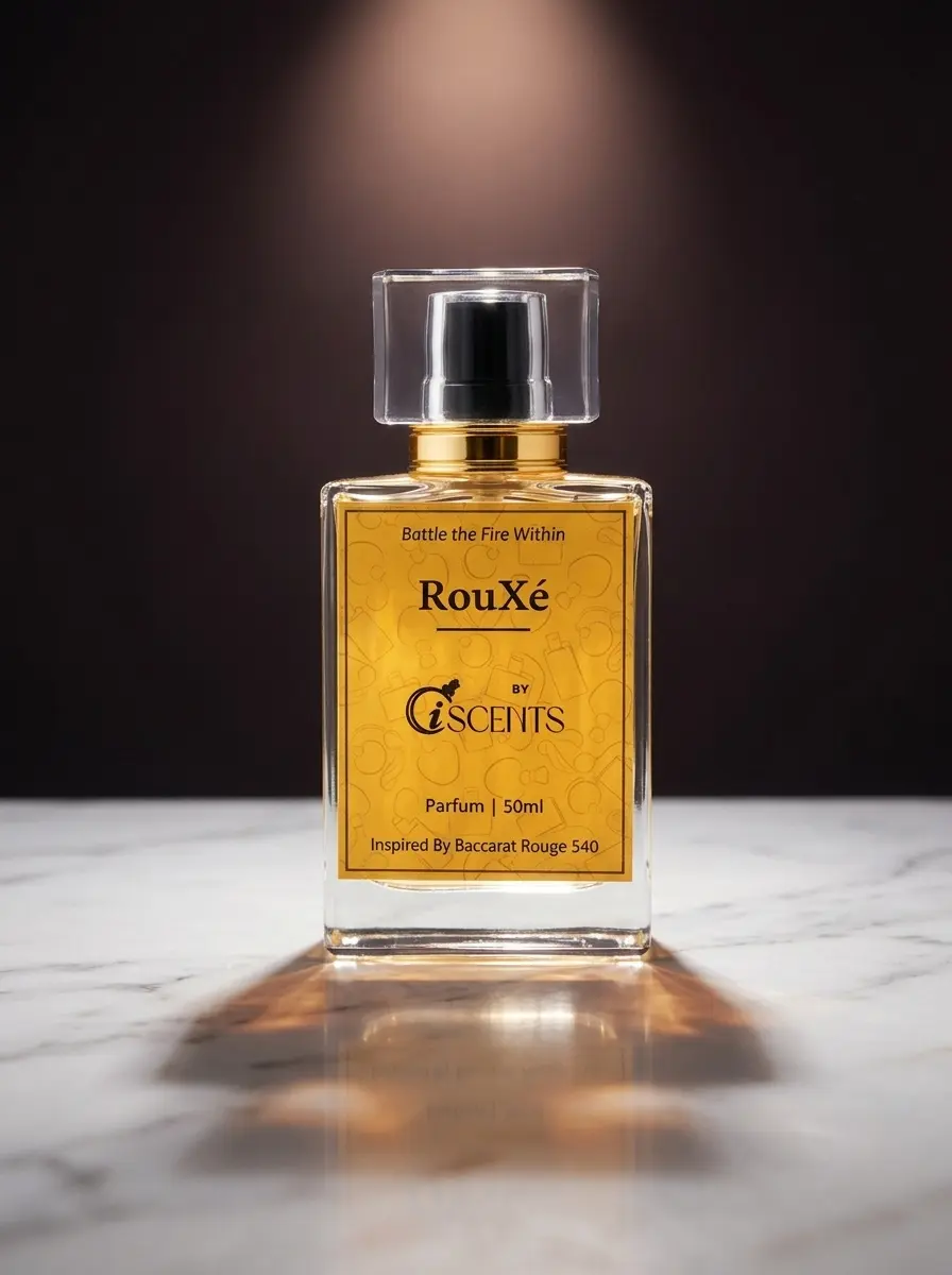 iScents RouXé 50ml Extrait de Parfum bottle saffron amber woody scent for men and women in Pakistan